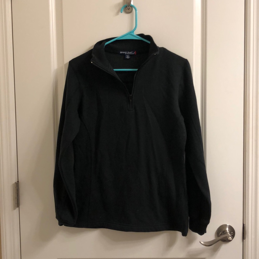 Sports Tek Black Quarter Zip Sweatshirt